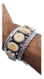 Brazalete Estilo Navajo Adornado Con Slices De Hueso - online store