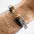 Brazalete De Plata Con Grecas Y Madera Petrificada - comprar en línea