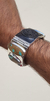 Image of Pulsera De Plata .925 Con Turquesas Y Talla Azteca En Ébano