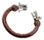 Brazalete De Piel Fina Con Quetzalcoatl De Plata 925 - ARTESANOSMEX