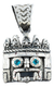Dije De Tlaloc De Plata Con Zirconias Azules