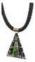 Dije De Triangulo De Plata .925 Con Jade Natural