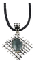 Dije De Jade Azul Montado En Plata Ley .925 Con Collar - ARTESANOSMEX