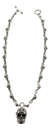 Cadena De Calaveras De Plata Con Dije Con Zirconias - ARTESANOSMEX