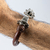 Brazalete De Piel Fina Con Quetzalcoatl De Plata 925 - buy online