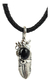 Dije De Pluma De Plata Ley .925 Adornada Con Onix - online store