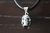 Dije De Calavera De Plata Ley .925 Con Collar De Piel - online store