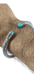 Image of Brazalete Tipo Yurman De Plata 925 Con Turquesas
