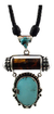Image of Dije De Turquesa Con Tubo De Ambar Montado En Plata 925