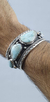 Brazalete De Plata Ley .925 Con Piedra Larimar