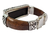 Pulsera De Madera Con Placa De Ebano Y Plata Con Grecas on internet