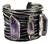 Image of Brazalete Corrugado De Plata 925 Con Amatistas