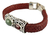 Pulsera De Piel Con Plata 925 Adornada Con Jade Y Ambar - tienda en línea