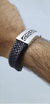 Pulsera De Piel Tejida Con Placa De Plata Con Grecas en internet