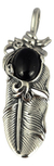 Dije De Pluma De Plata Ley .925 Adornada Con Onix on internet