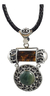 Dije De Jade Con Ambar Montado En Plata Ley 925 - ARTESANOSMEX