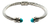 Brazalete Tipo Yurman De Plata Con Turquesas Para Hombre