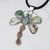 Dije Libélula De Turquesas Verdes Montado En Plata - online store