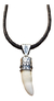 Dije Coco Montado En Plata Ley .925 Con Collar De Piel