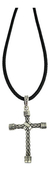 Dije De Cruz Tejida Tipo Bali De Plata Ley .925 Con Collar on internet