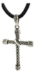 Dije De Cruz Tejida Tipo Bali De Plata Ley .925 Con Collar