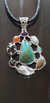 Dije De Plata Ley .950 Adornado Con Piedras Naturales