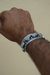 Brazalete De Plata Ley .925 Con Piedras Larimar Naturales on internet