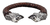 Brazalete De Piel Fina Con Guerrero Jaguar De Plata Ley .925