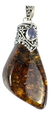 Dije De Ambar Natural Montado En Plata 950 Con Tanzanita