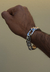 Pulsera Gruesa De Plata De Eslabones Tres Por Uno on internet