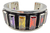Brazalete De Plata Con Circonias Baguette De Colores
