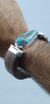 Pulsera De Madera Con Turquesa Montada En Plata .925