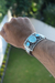 Image of Pulsera De Madera Con Placa De Plata Ley .925 Con Turquesas