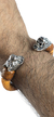 Brazalete De Piel Fina Con Guerreros Jaguar De Plata 925 - buy online