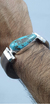 Pulsera De Madera Con Turquesa Montada En Plata .925 en internet