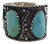 Brazalete De Plata Ley .925 Adornado Con Turquesas Naturales - online store