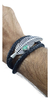 Pulsera De Piel Tejida Con Pluma De Plata Con Turquesa - comprar en línea