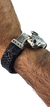 Pulsera De Piel Tejida Con Rinoceronte De Plata 925 - ARTESANOSMEX