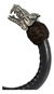 Brazalete De Piel Gris Con Quetzalcoatl De Plata 925 - ARTESANOSMEX