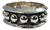 Brazalete Grueso Minimalista Con Casquillas De Plata - tienda en línea