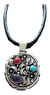 Dije De Plata Nativo Americano Con Flores Hojas Y Piedras