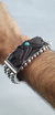 Pulsera De Casquillas De Plata Ley .925 Con Placa De Ébano - ARTESANOSMEX