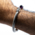 Image of Brazalete Tipo Yurman De Plata Con Amatistas Naturales