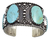 Brazalete De Plata Ley .925 Adornado Con Turquesas Naturales