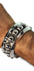 Brazalete Grueso Minimalista Con Casquillas De Plata en internet