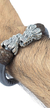 Image of Brazalete De Piel Con Cabezas De Quetzalcoatl De Plata