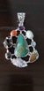 Dije De Plata Ley .950 Adornado Con Piedras Naturales - buy online