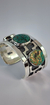 Image of Brazalete De Plata 925 Con Grecas Y Turquesas Naturales