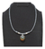 Image of Dije De Esfera De Ambar Con Plata Con Collar De Piel