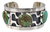 Image of Brazalete De Plata Con Grecas Y Turquesas Verde Naturales